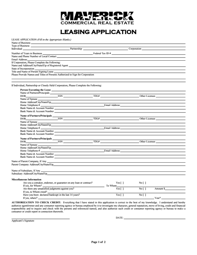 Leasing Application